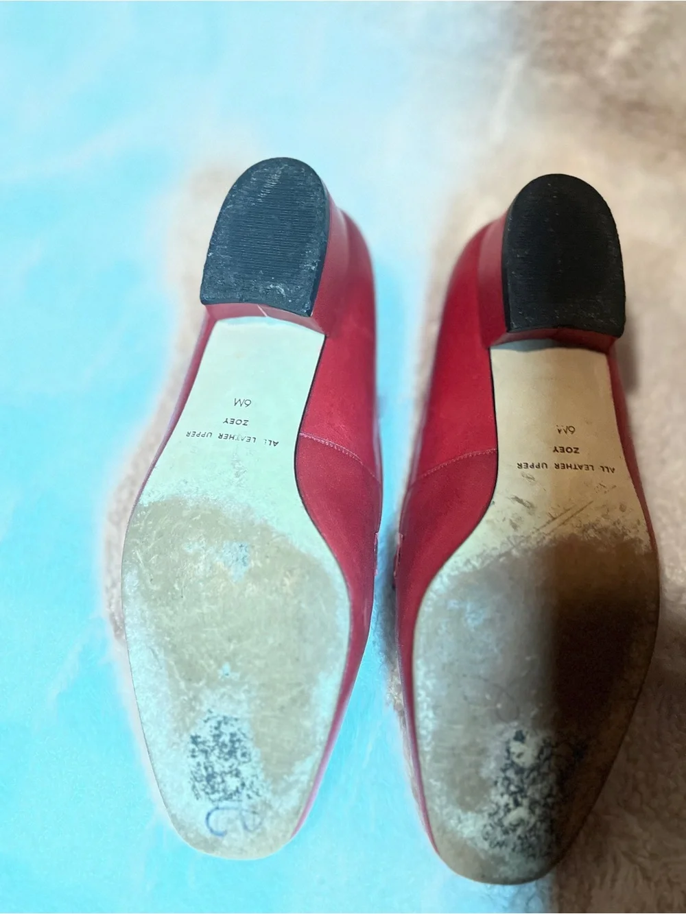 Etienne Aigner Red Leather Horsebit Loafers